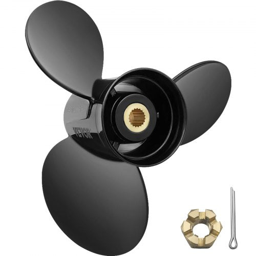 Outboard Propeller, Replace for OEM 3817468, 3-Blade 14.5\" x 19\" Pitch Aluminium Boat Propeller, Compatible with Volvo Penta SX Drive All Models, with 19 Tooth Splines, RH