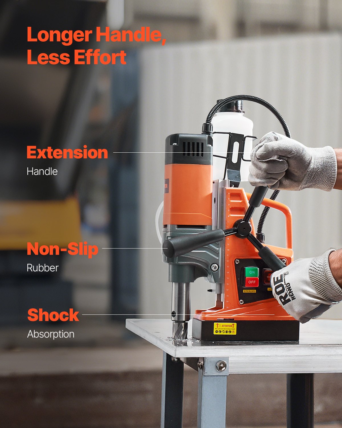 Magnetic Drill, 1300W Motor 1.6 in Boring Diameter, 2810 lbf Portable Electric Mag Drill Press, 810 RPM No-Load Speed, Drilling Machine for Metal Surface, Industrial and Home Improvement