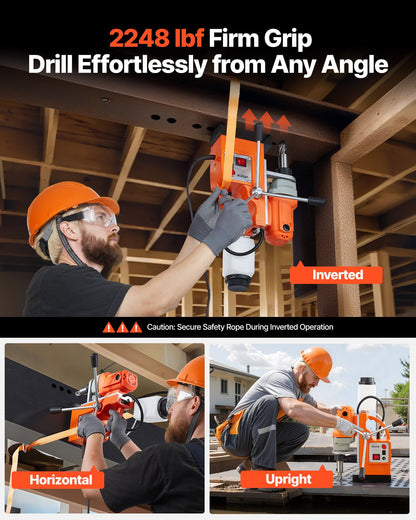 Magnetic Drill Press, 1200 W, 38 mm Boring Diameter, 10000N Power Mag Drill Press, 900 RPM Speed, with Weldon Shank, Efficient Cooling, for Metal Surface, Industrial and Home Improvement