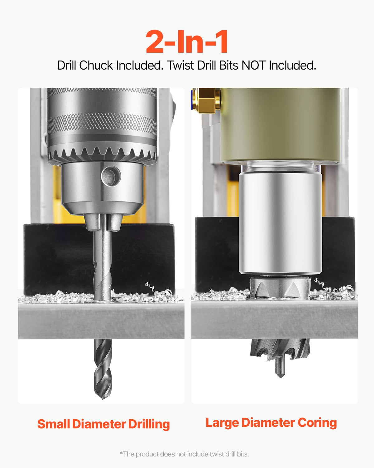 Magnetic Drill, 1400W Motor 1.6 in Boring Diameter, 2810 lbf Portable Electric Mag Drill Press, 800 RPM No-Load Speed, Drilling Machine for Metal Surface, Industrial and Home Improvement