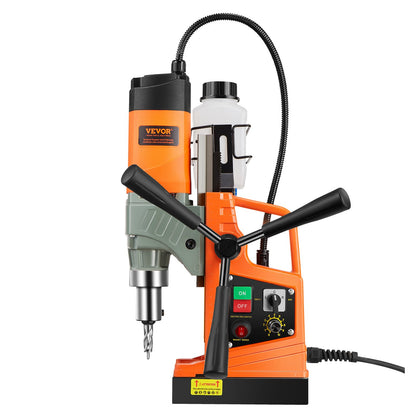 Magnetic Drill, 1450W Motor 2 in Boring Diameter, 2878 lbf Portable Electric Mag Drill Press, with 6 Coring Bits, Variable Speed, Drilling Machine for Metal Surface, Home Improvement Industry