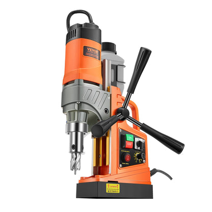 Magnetic Drill, 1450W Motor 2 in Boring Diameter, 2878 lbf Portable Electric Mag Drill Press, with 6 Coring Bits, Variable Speed, Drilling Machine for Metal Surface, Home Improvement Industry