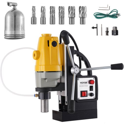 1100W Magnetic Drill Press 12000 N Magnet Force w/6 pcs HSS Annular Cutter Bits