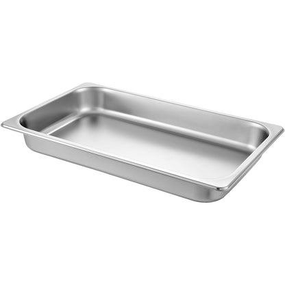 6 Pack Steam Table Pans 20.9 x 12.8 x 2.6 Inch Deep Steam Table Pan Full Size 8.5L Deep Food Container Stainless Steel Oven Tray Hotel Pans Anti-Jam Steam Table Food Pan