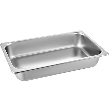6 Pack Steam Table Pans 20.9 x 12.8 x 3.9 Inch Deep Steam Table Pan Full Size 13L Deep Food Container Stainless Steel Oven Tray Hotel Pans Anti-Jam Steam Table Food Pan