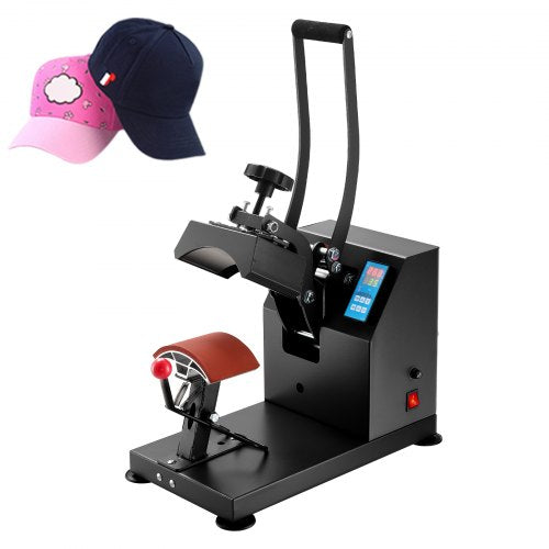 Hat Heat Press 5.5 x 3.5 inch Heat Press Machine 600W Professional Hat Heat Press Machine for Hats Caps Transfer Press Heat with 12000 Hours Life Digital LCD Timer and Temperature Control