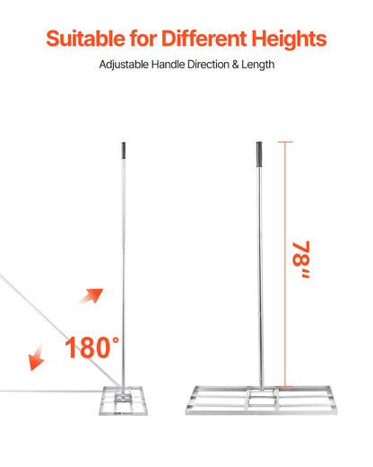 Lawn Leveling Rake, Lawn Leveler with 83.9 in Handle, 48x10 in Ground Plate, Rust-Resistant Carbon Steel Soil Leveler, 2 Heights Adjustable, Effort Saving Lawn Leveling Tool for Yard Golf Court