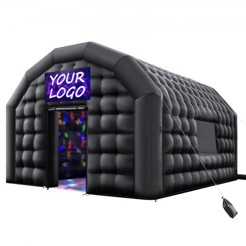 Inflatable Nightclub, 5.4 x 5 x 4.2 m Inflatable Party Tent with 680W Blower & Sandbag, Ventilated Blow up Night Club with 2 Windows, Air Cube House for Event Birthday Wedding Party