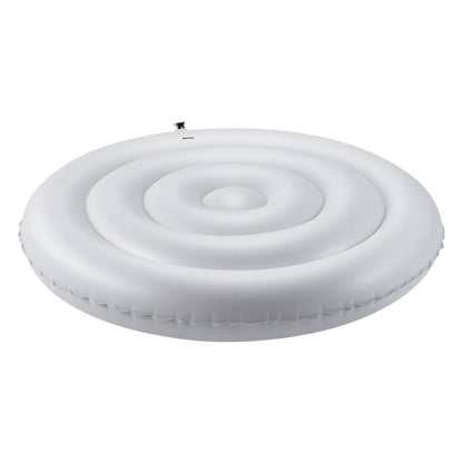 Uppblåsbart spabadsskydd, 137 cm runt spabadsskydd, isolerat spa-skydd för uppblåsbar spabad, väderbeständigt och vattentätt energibesparande lock för utomhusbruk, vitt