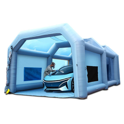 Uppblåsbar sprutbox för billackering 10 x 6 x 4 m filtersystem 2 blåsmaskiner