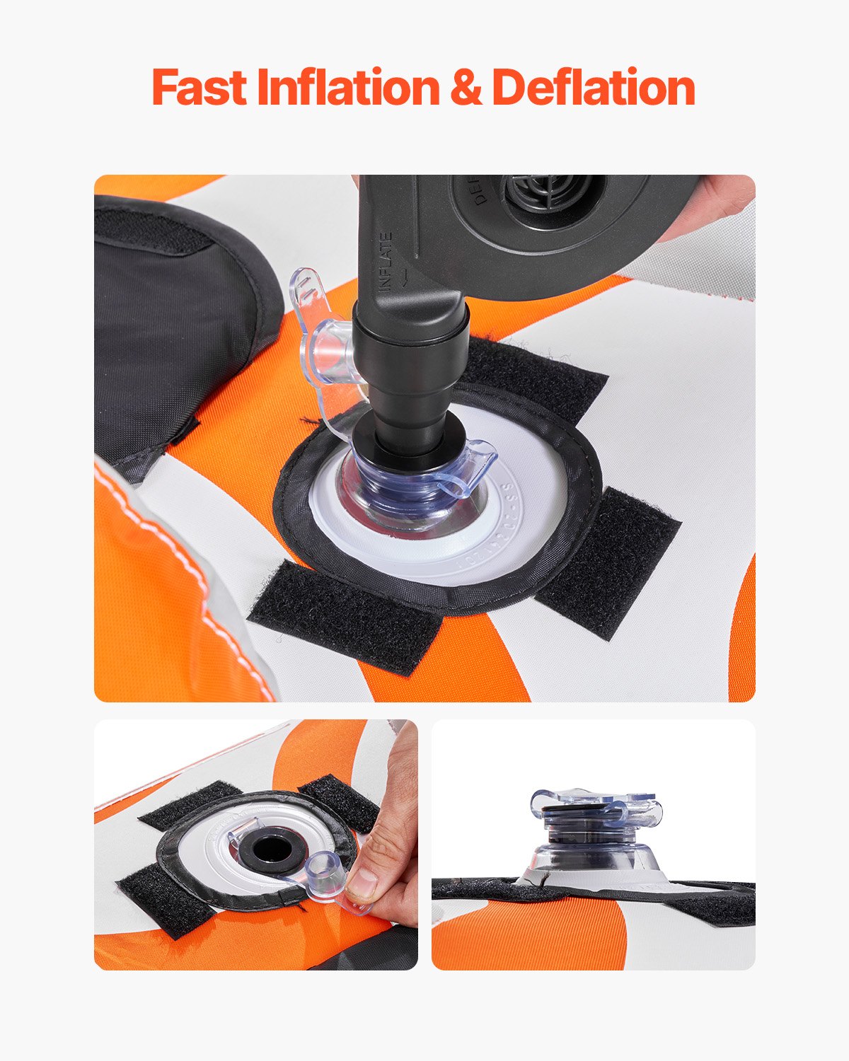 Bogserbara rör för båtliv 2 personer, uppblåsbara båtrör och bogserbara med 2 sittbrunnar, 140 kg vattensportrör för båt att dra - med 840D helt nylonöverdrag, vadderade handtag och säkerhetsventil