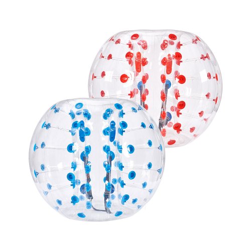 Uppblåsbara Bumper Balls 2-pack, 5FT/1.5M Body Sumo Zorb-bollar för tonåringar och vuxna, 0.8mm tjocka PVC-mänskliga hamsterbubbelbollar för utomhuslek, Bumper Bopper-leksaker för trädgård, gård, park