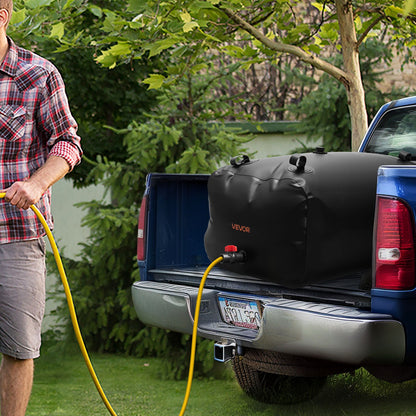 Water Storage Bladder, 240L Water Storage Container Tank, 1000D PVC Large Capacity Soft Bag Bladder, Collapsible Portable for Garden Irrigation, Camping, RVs, Emergency Use - Black