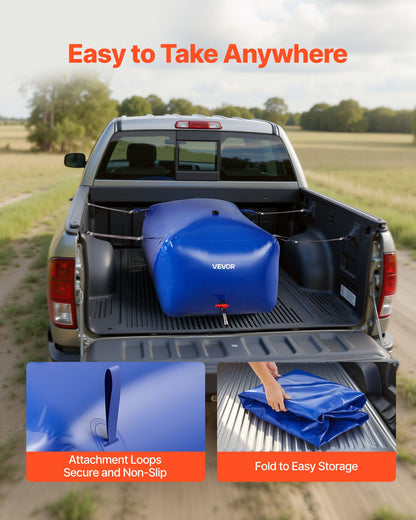 Water Storage Bladder 400L Large Capacity Water Bag, Portable & Collapsible Soft Waters Container, Leakproof & Tear-Resistant PVC Emergency Waters Storage Tank for RV Truck & Outdoor Use