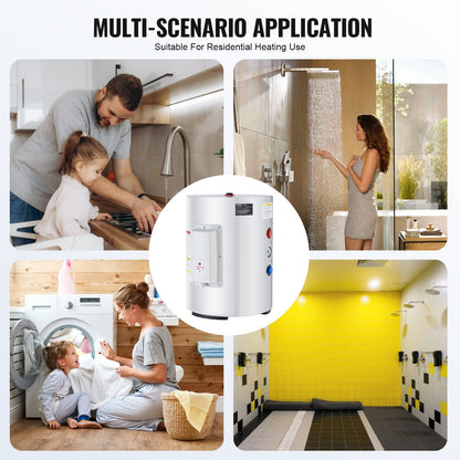 Electric Water Heater, 10 Gallon Tank Instant Hot Water Heater, 1.6Kw Tankless Water Heater w/ LED Display,Knob Control, IPX4 Waterproof Side Connection On Demand Heaters for Shower, Bath