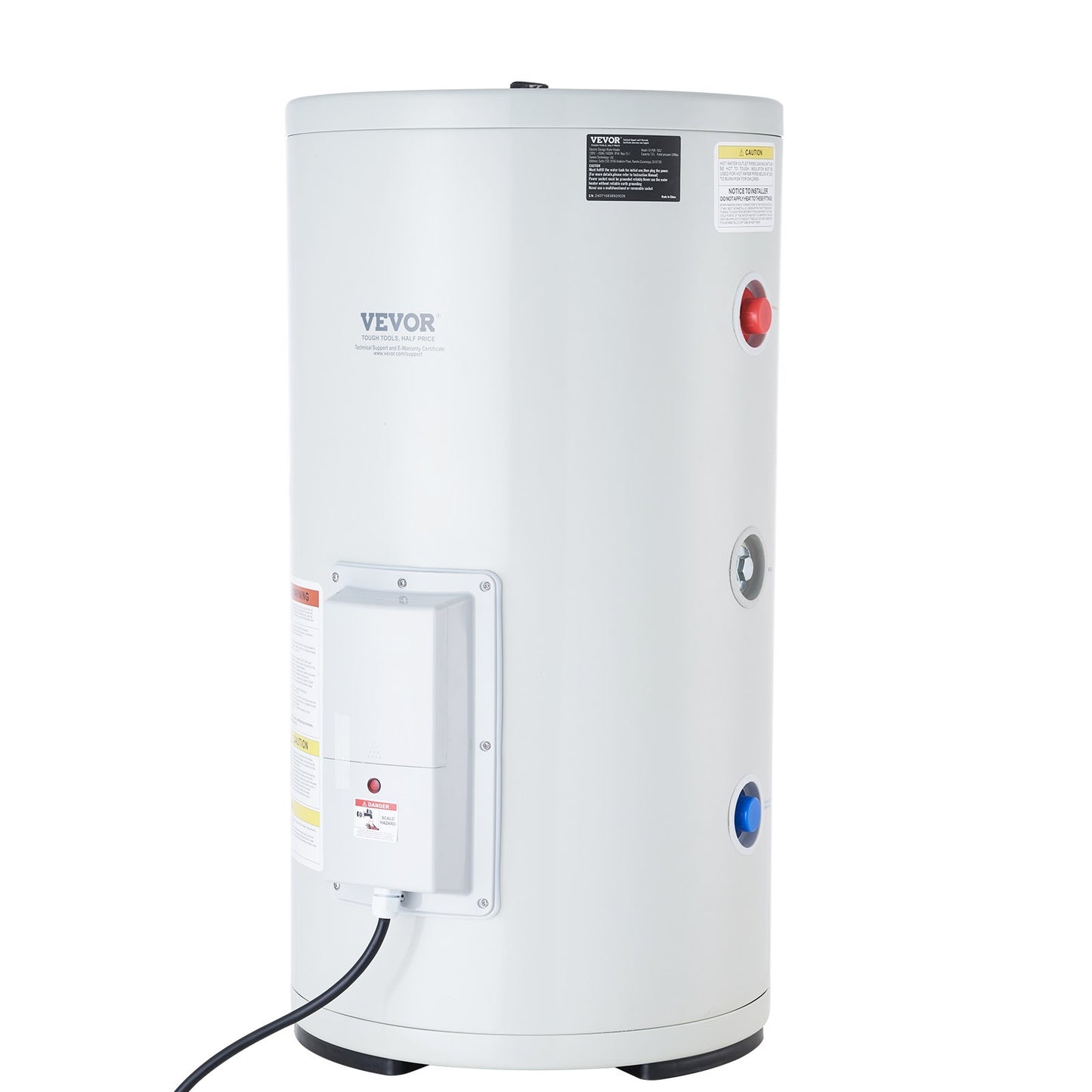 Electric Water Heater, 18 Gallon Tank Instant Hot Water Heater, 1.6Kw Tankless Water Heater w/ LED Display,Knob Control, IPX4 Waterproof Side Connection On Demand Heaters for Shower, Bath