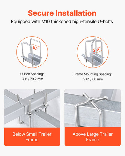 Boat Trailer Guide, 1524mm with LED Light Trailer Guide Poles, 2PCS High-Hardness Steel Trailer Guide-Ons, Trailer Guides with PVC Pipes, for Ski Boat, Fishing Boat or Sailboat Trailer