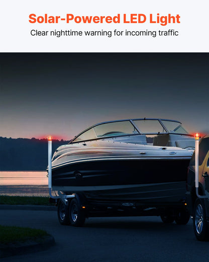 Boat Trailer Guide, 1524mm with LED Light Trailer Guide Poles, 2PCS High-Hardness Steel Trailer Guide-Ons, Trailer Guides with PVC Pipes, for Ski Boat, Fishing Boat or Sailboat Trailer