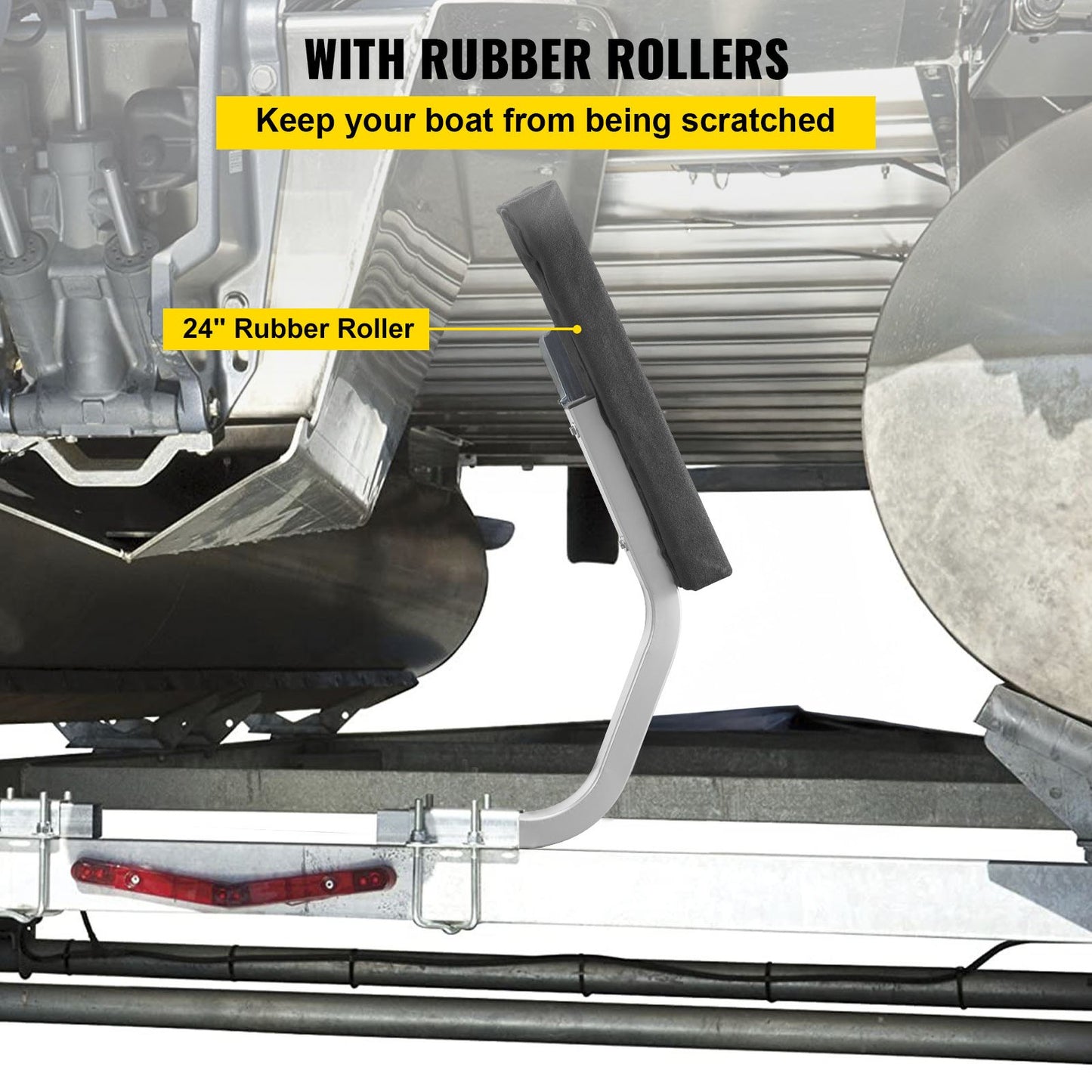 Båttrailerguide på, 20 tum, ett par släpvagnspontonbrädor, stålsläpvagnsguider, kompletta monteringstillbehör ingår, för skidbåt, fiskebåt eller segelbåtstrailer