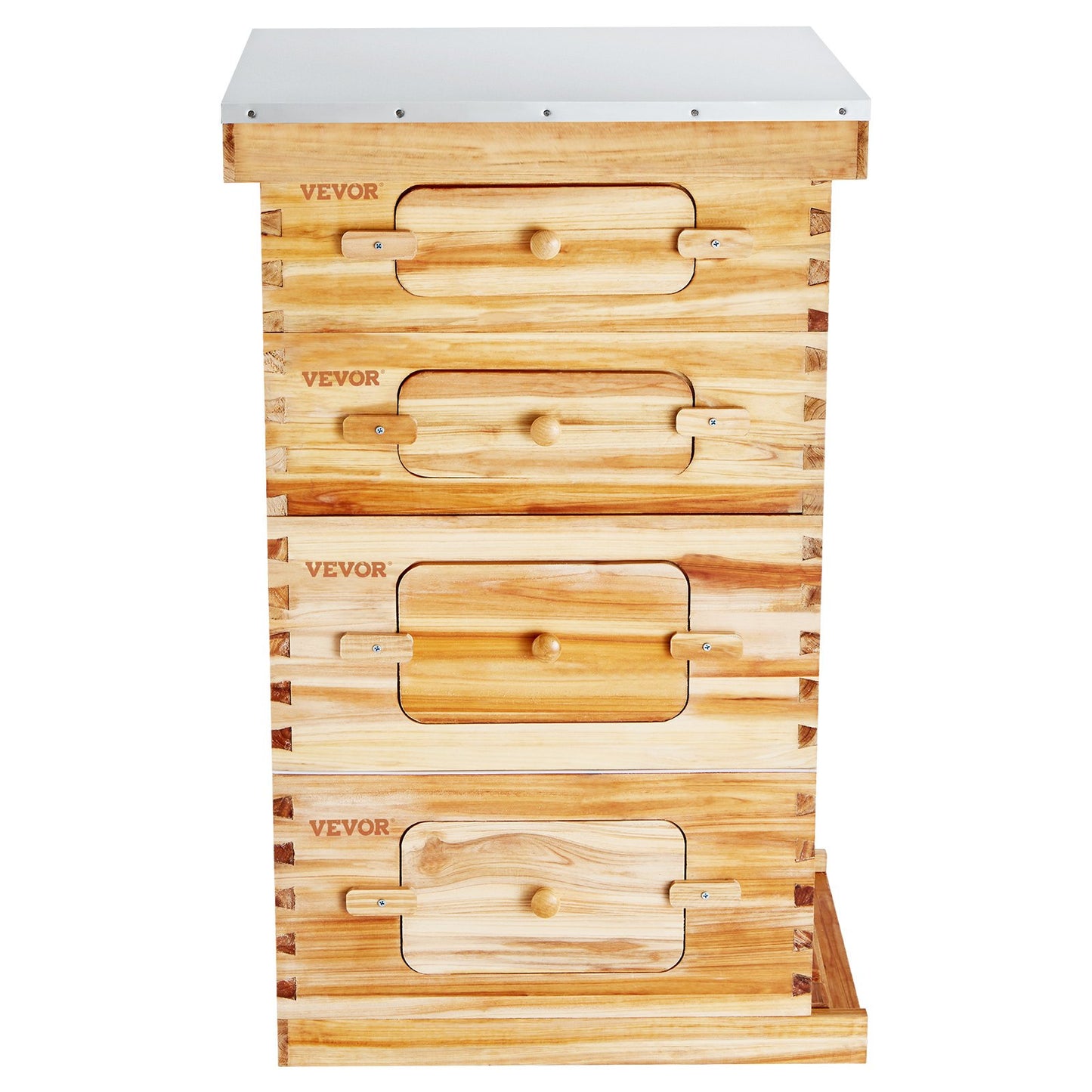 Bee Hive 40 Frame Bee Hives Starter Kit, Beeswax Coated Fir Wood, 2 Deep + 2 Medium Bee Boxes Langstroth Beehive Kit, Transparent Acrylic Windows with Foundations for Beginners Pro Beekeepers