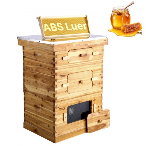 Bee Hive 30 Frame Bee Hives Starter Kit, Beeswax Coated Fir Wood, 2 Deep + 1 Medium Bee Boxes Langstroth Beehive Kit, Transparent Acrylic Windows with Foundations for Beginners Pro Beekeepers