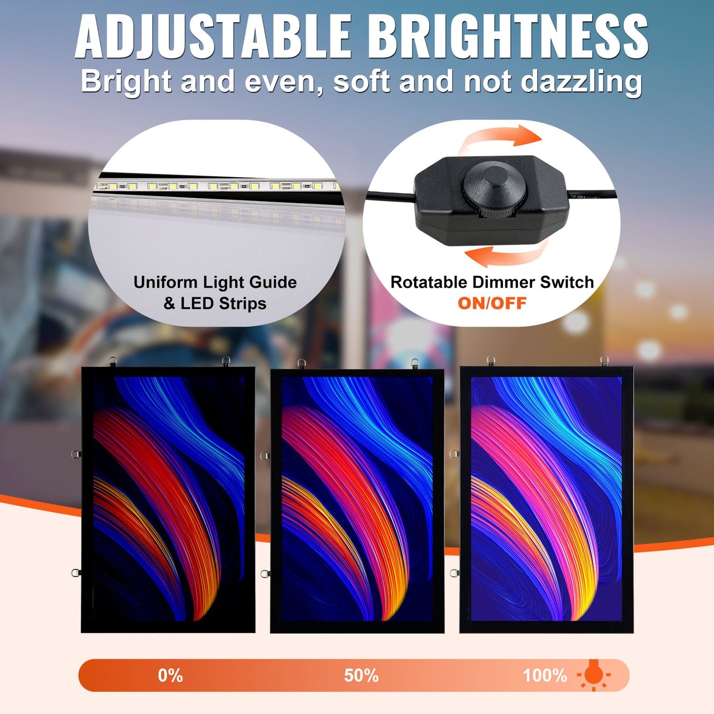 LED Poster Frame in Black, 27" x 40" Picture Frame, Sidewalk Sign for Advertising Displays, Aluminum Picture Frame with LED Backlit Light Box, Horizontal and Vertical Formats for Wall, Single