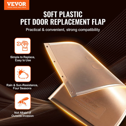 Pet Door Replacement Flap, Compatible with Flap Pet Doors, Measures 10.25" x 16.25" Longer Lasting, Weather-proof, Thickened PVC Dog Door Replacement Flap with Long Magnetic Strip (Large)