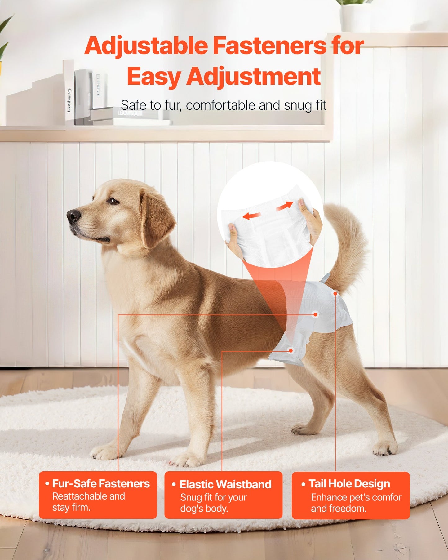 Engångsblöjor för hundar, superabsorberande blöjor för tikhundar, 360° läckagesäker blöja för tikhundar med våtindikator för löpperioder, träning, inkontinens - M, 96 st (2 förpackningar med 48)