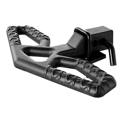 Dragkroksfotsteg för 5 cm mottagare, universellt bakre stötfångarskydd med 159 kg lastkapacitet, brett och halkfritt dragkroksfotsteg med sprintsats och stabilisator, passar för lastbil, SUV, pickup, släpvagn