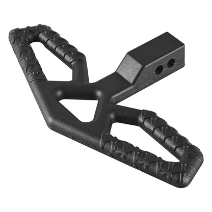 Dragkroksfotsteg för 5 cm mottagare, universellt bakre stötfångarskydd med 159 kg lastkapacitet, brett och halkfritt dragkroksfotsteg med sprintsats och stabilisator, passar för lastbil, SUV, pickup, släpvagn