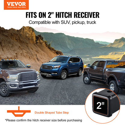 Hitch Step for 2 Inch Receiver, Strong Steel Construction with 300 LBS Load Capacity, Rear Bumper Guard Protector with Pin Lock and Stabilizer, Universal Fit for Truck, SUV, Pickup, Trailer