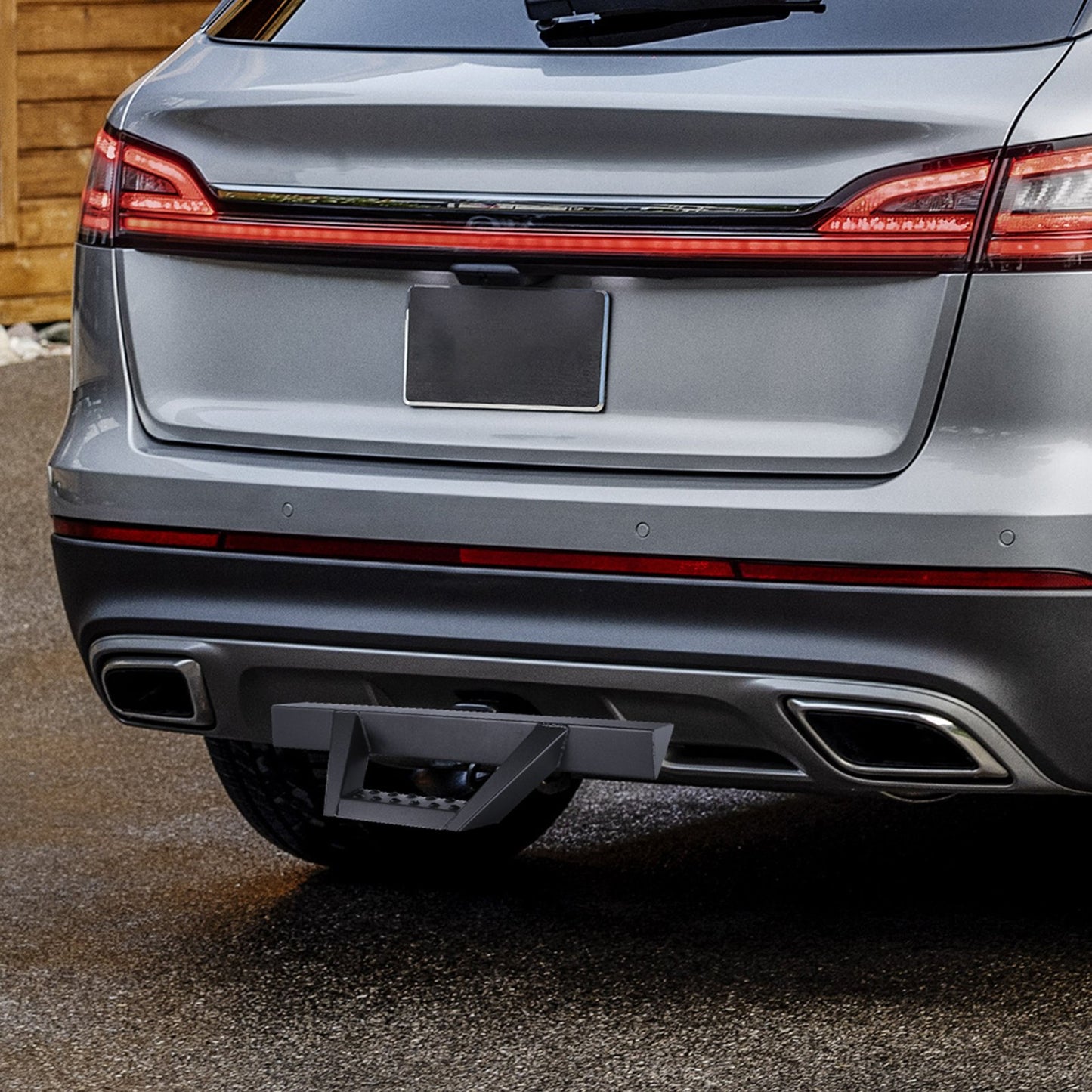 Hitch Step for 2 Inch Receiver, Strong Steel Construction with 300 LBS Load Capacity, Rear Bumper Guard Protector with Pin Lock and Stabilizer, Universal Fit for Truck, SUV, Pickup, Trailer