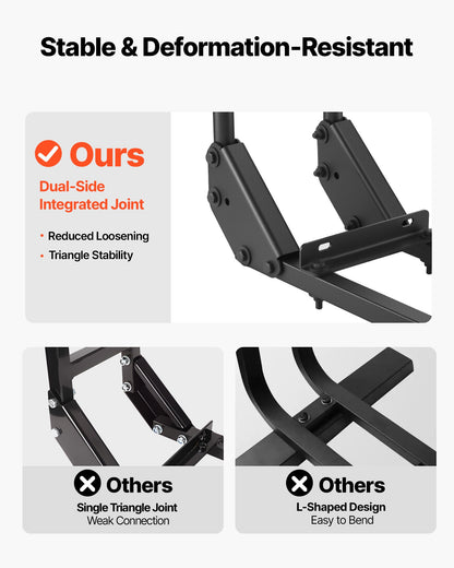 Stödhandtag för golfbil, 450 x 235 x 905 mm, Kompatibel med de flesta golfbilar med fotplattor i metall, Ingen modifiering krävs, Höjdjusterbart stödhandtag i kolstål för baksätet, 27,5 till 33,5 tum, Svart