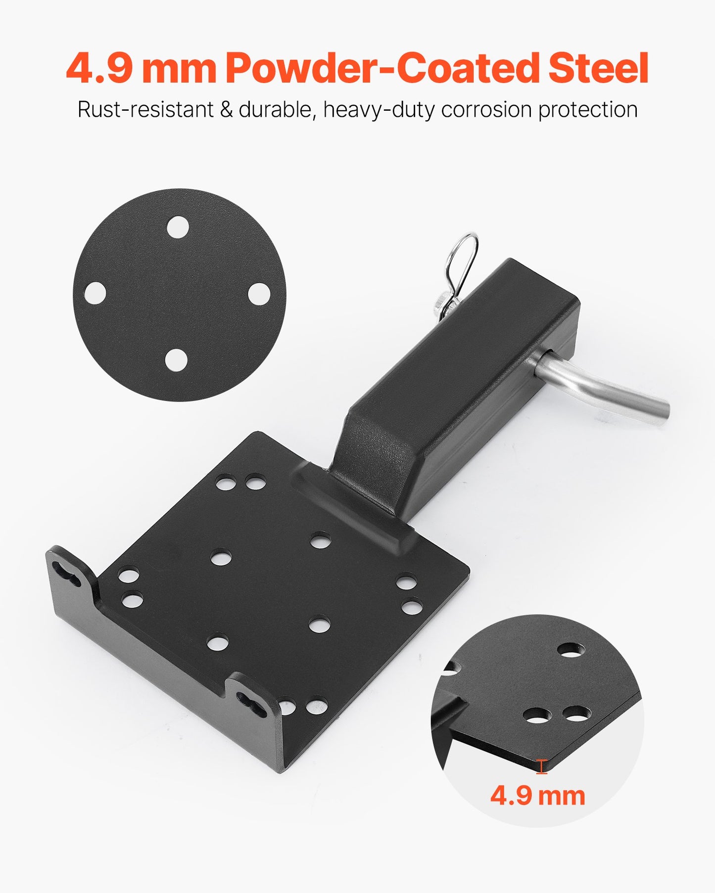 Vinschfäste, 1633 kg lastkapacitet, vinschfäste för dragkrok med 50,8 mm fäste, 2/4 vinschbulthål, pulverlackerat stål, lämplig för ATV UTV pickup, svart