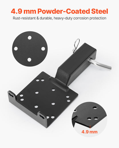 Vinschfäste, 1633 kg lastkapacitet, vinschfäste för dragkrok med 50,8 mm fäste, 2/4 vinschbulthål, pulverlackerat stål, lämplig för ATV UTV pickup, svart