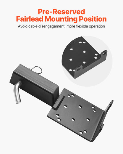 Vinschfäste, 1633 kg lastkapacitet, vinschfäste för dragkrok med 50,8 mm fäste, 2/4 vinschbulthål, pulverlackerat stål, lämplig för ATV UTV pickup, svart