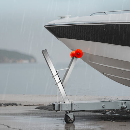 Vinschstativ för båttrailer, 50,8-76,2 mm vinschstolpar, vinschsäte för båttrailer med orange TPU-rulle och u-bultar, lämplig för vattenskoter, segelbåt, fiskebåt, motorbåt (galvaniserad), silver