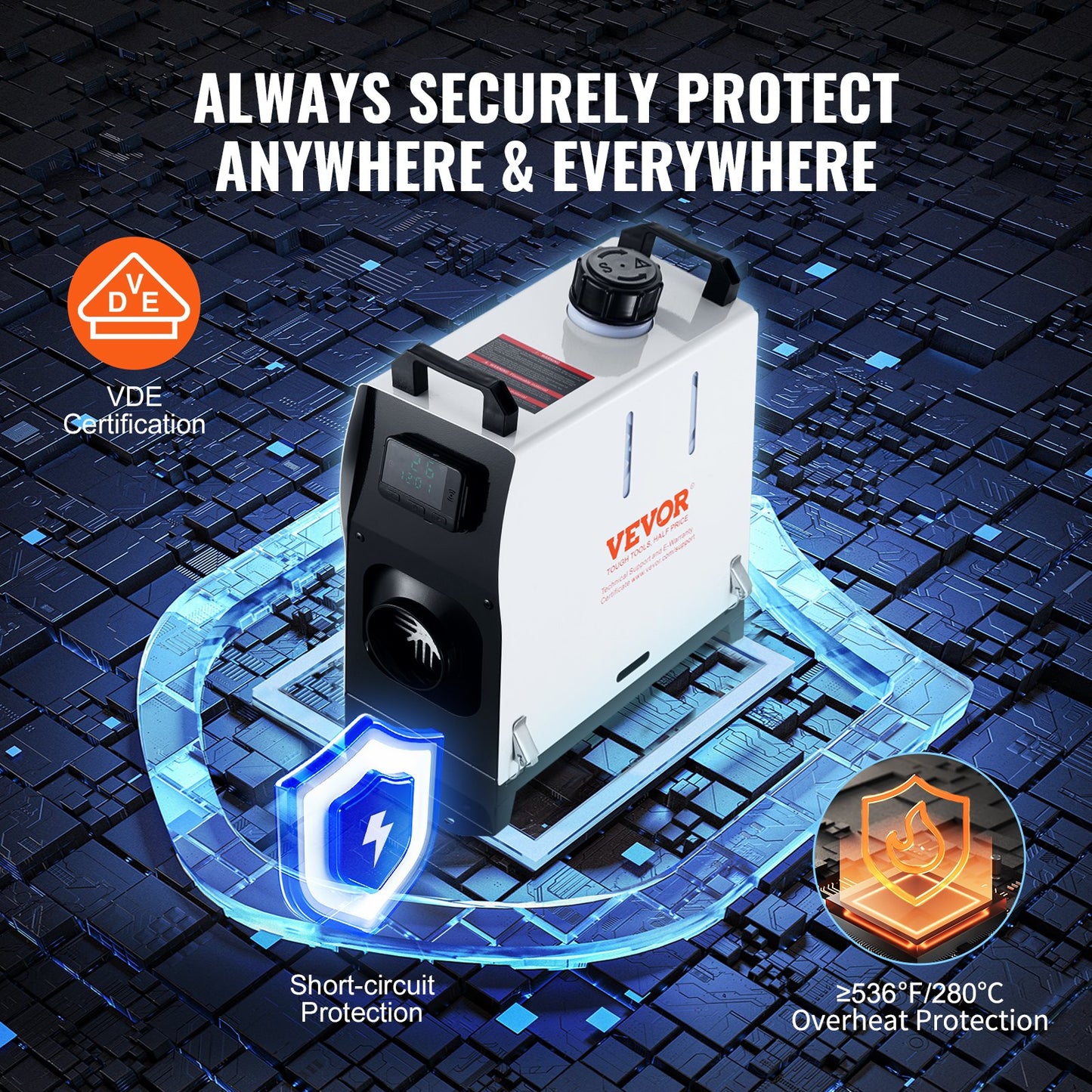 5-8KW dieselvärmare, dieselluftvärmare allt-i-ett med fjärrkontroll och LCD-skärm, snabb uppvärmning lågt ljud, bärbar dieselvärmare för lastbil, skåpbil, husbil, släpvagn, husbil