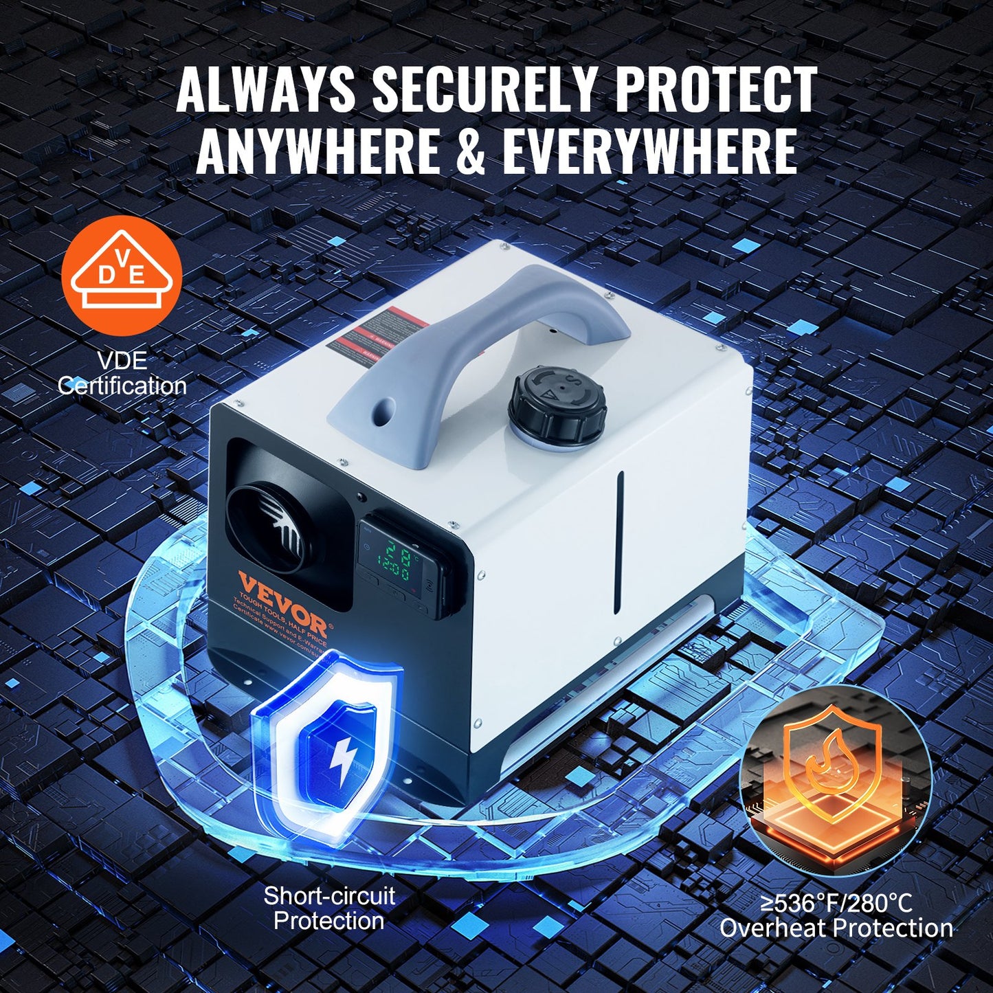 5-8KW dieselvärmare, dieselluftvärmare allt-i-ett med fjärrkontroll och LCD-skärm, snabb uppvärmning lågt ljud, bärbar dieselvärmare för lastbil, skåpbil, husbil, släpvagn, husbil