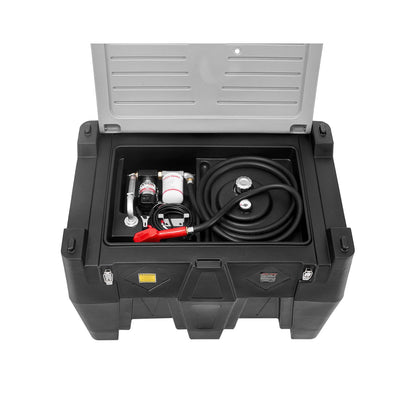 Portable Diesel Tank, 484.5L Capacity & 10 GPM Flow Rate, Gas Fuel Tank with 12V Electric Transfer Pump and 4m Rubber Hose, PE Diesel Transfer Tanks for Easy Fuel Transportation, Black