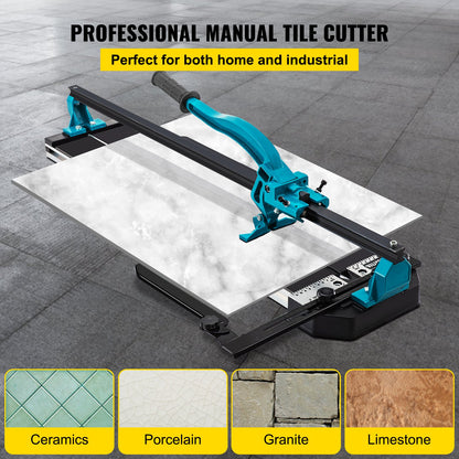 600 mm Tile Cutter Single Rail Double Brackets Manual Tile Cutter 1.5 cm Cap w/Precise Laser Manual Tile Cutter Tools for Precision Cutting