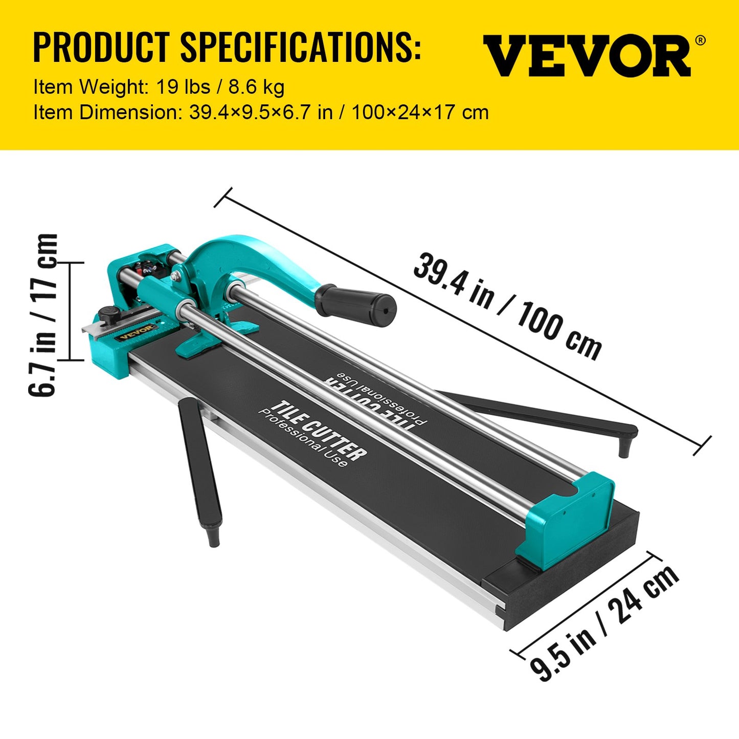 31 Inch/800mm Tile Cutter Double Rails & Brackets Manual Tile Cutter 3/5 in Cap with Precise Laser Manual Tile Cutter Tools for Precision Cutting