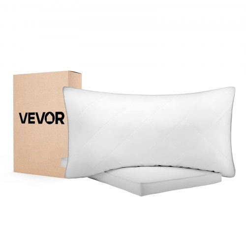 Bed Pillows for Sleeping, Set of 2, Queen Size Luxury Quality Hotel Pillows with Original Down Alternative Filling, Supportive and Fluffy, Bedding for Back, Stomach and Side Sleepers, White