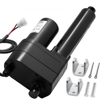 12V Linear Actuator, 200mm Stroke Ultra Heavy-Duty 9000N Linear Motion Actuator, IP65-Rated 5mm/s with Mounting Brackets for Industrial Machinery Vessels, Heavy Lifting Systems