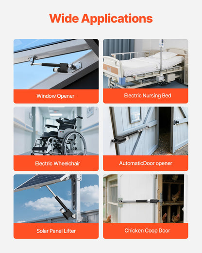 12V Linear Actuator, 200mm Stroke Ultra Heavy-Duty 9000N Linear Motion Actuator, IP65-Rated 5mm/s with Mounting Brackets for Industrial Machinery Vessels, Heavy Lifting Systems