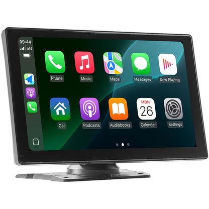 Wireless Car Stereo, 228.6mm HD Portable Radio Touch Screen Compatible with Apple CarPlay & Android Auto, CarPlay Screen with Backup Camera, Voice Control, Mirror Link, Bluetooth, GPS Navigation