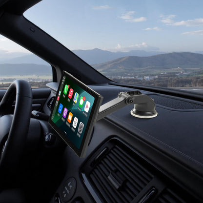 Trådlös bilstereo, 228,6 mm HD bärbar radio med pekskärm, Apple CarPlay och Android Auto, CarPlay-skärm med fram- och backkamera, röststyrning, spegellänk, Bluetooth, GPS-navigering