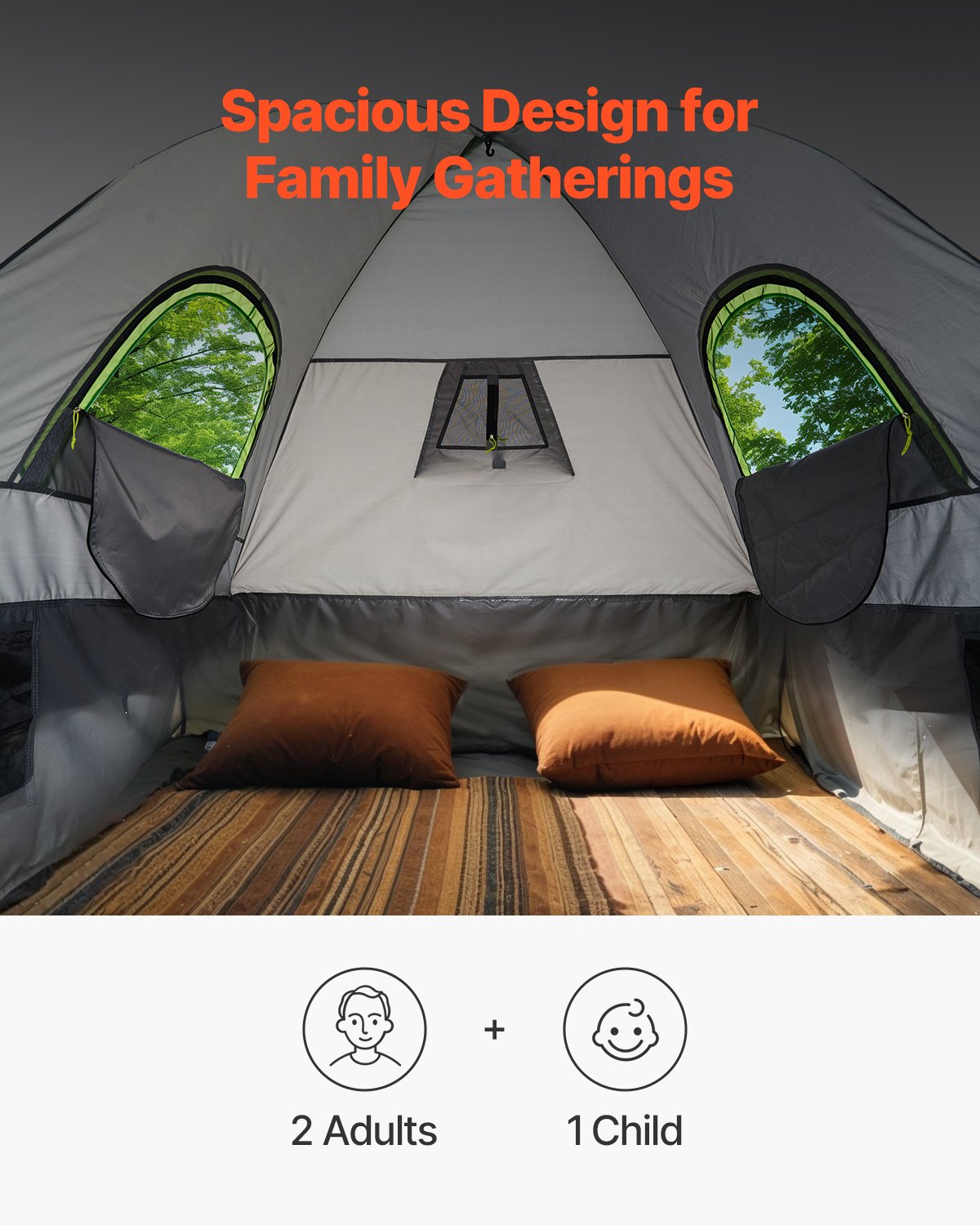 Pickup Truck Tent, Fit 6.4-6.7 ft Truck Tents for Camping, Waterproof PU2000 2-3 Person Sleeping Truck Bed Tent with Double Layer Design Windows, Sturdy Truck Bed Camper Shell with Storage Bag