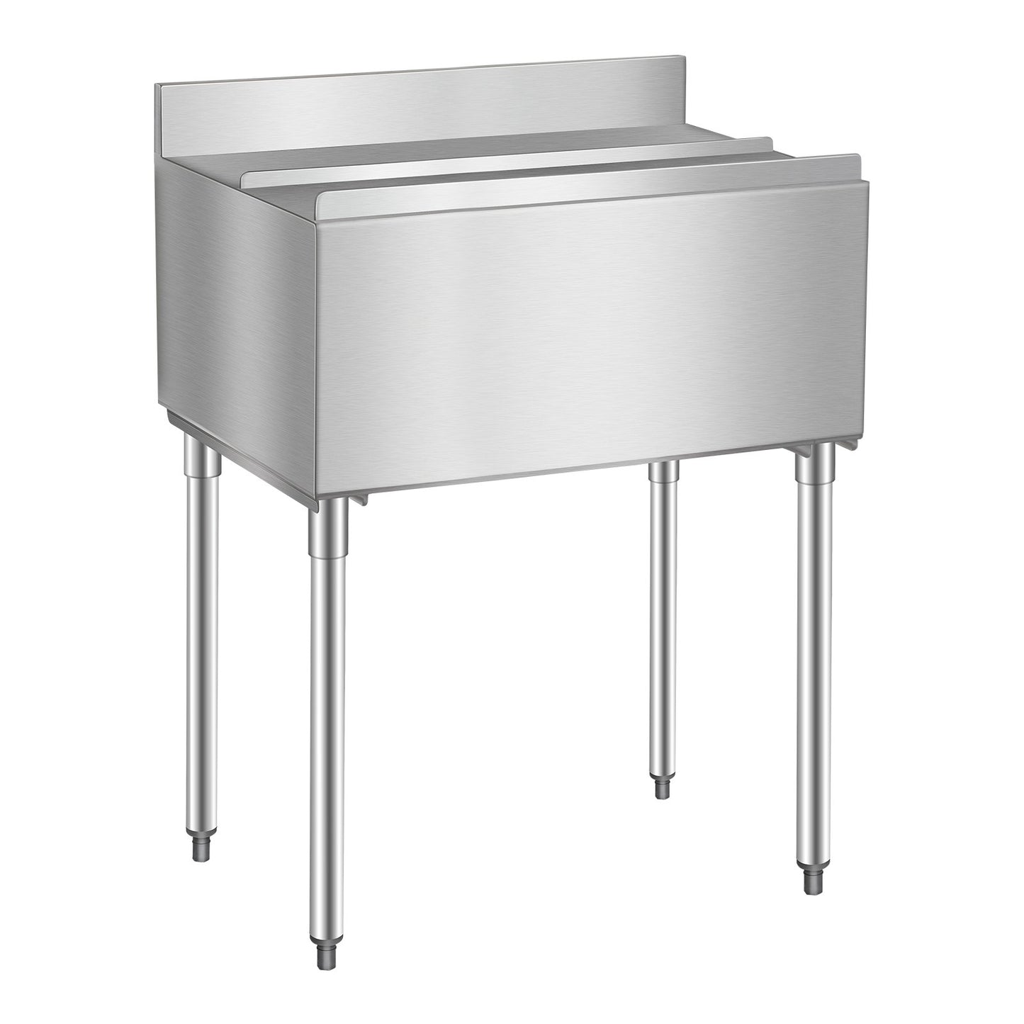 Commercial Ice Bin, 95.3 L Underbar Ice Bin, 35.9 x 19 x 37 in Stainless Steel Ice Chest with Sliding Lid, Bottle Holders, and Adjustable Bullet Feet, Cocktail Unit for Bars, Restaurants, Pubs