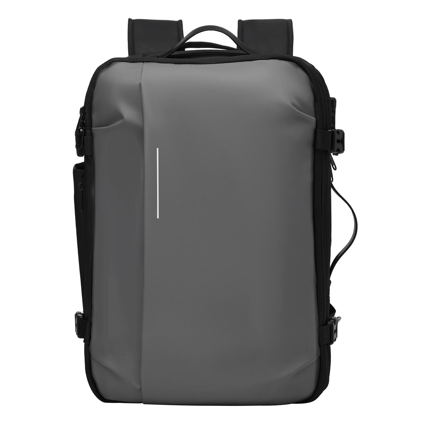 Vakuumreseryggsäck, 65L, Expanderbar vakuumtätad kompressionsreseryggsäck med pump, med TSA-godkänt lås, Airback Vacpack, Vattentålig handbagageväska, för affärsresenärer, Grå